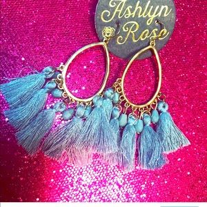 Gray tassel earrings